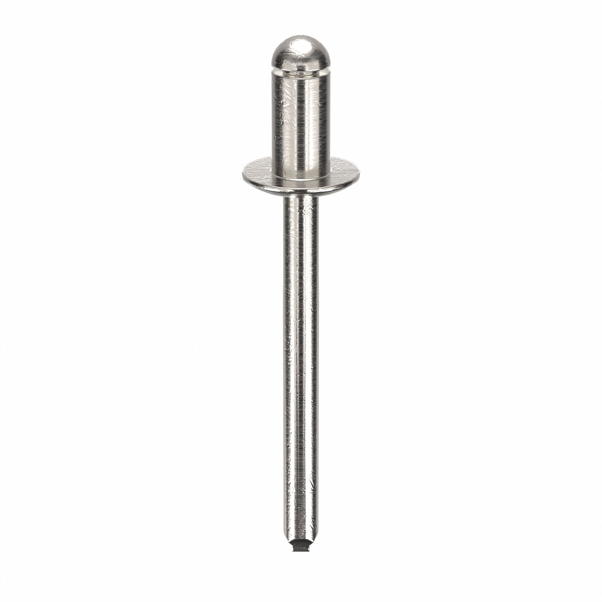 Blind Rivet, 1 40/63" L, 0.188" dia, PK250: Inch, 1 41/64 in Overall Lg, 21/64 in Body Lg, Dome, 250 PK