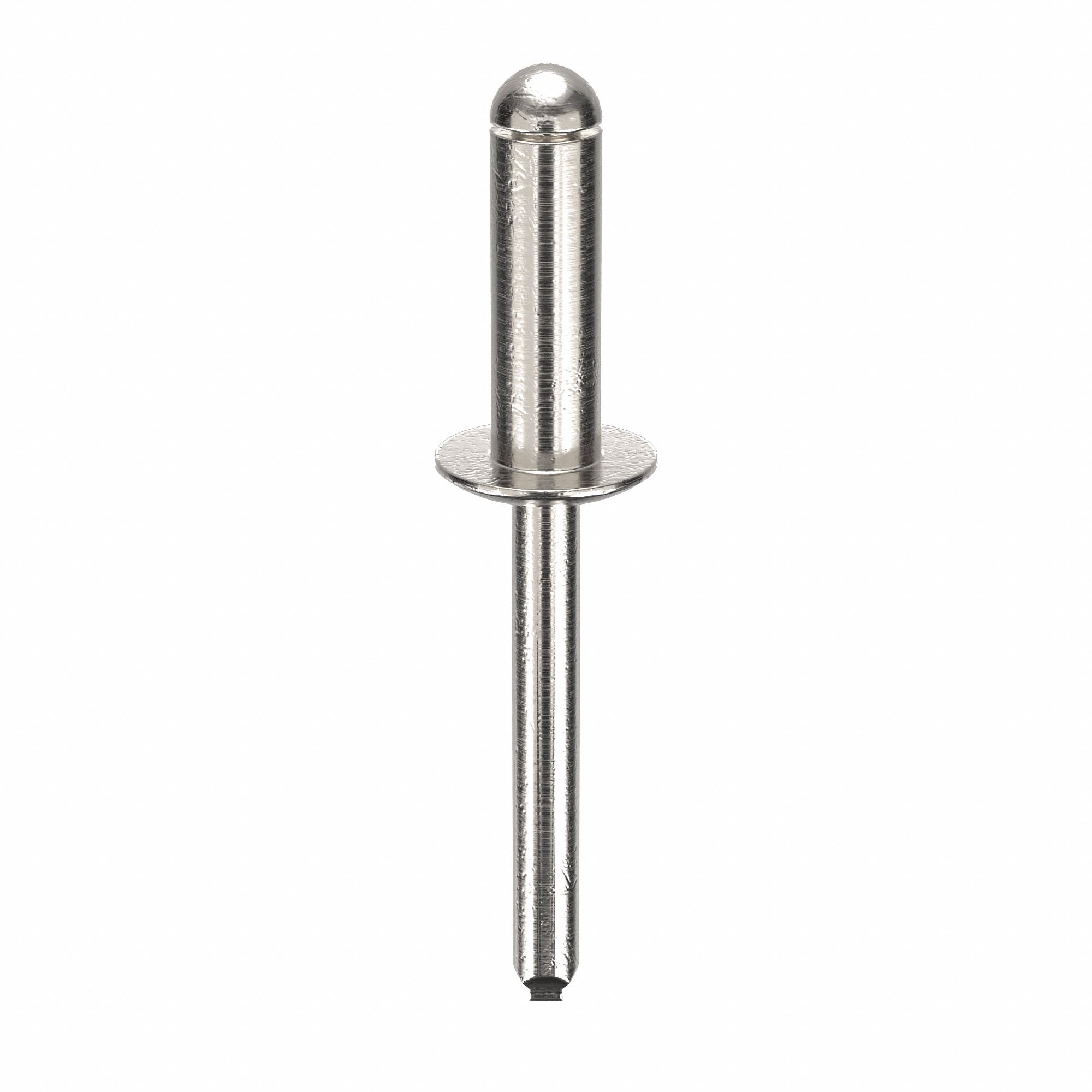 Blind Rivet, 2 2/25 in L, 1/4 in dia, PK100: Inch, 2 5/64 in Overall Lg, 3/4 in Body Lg, Dome, 100 PK