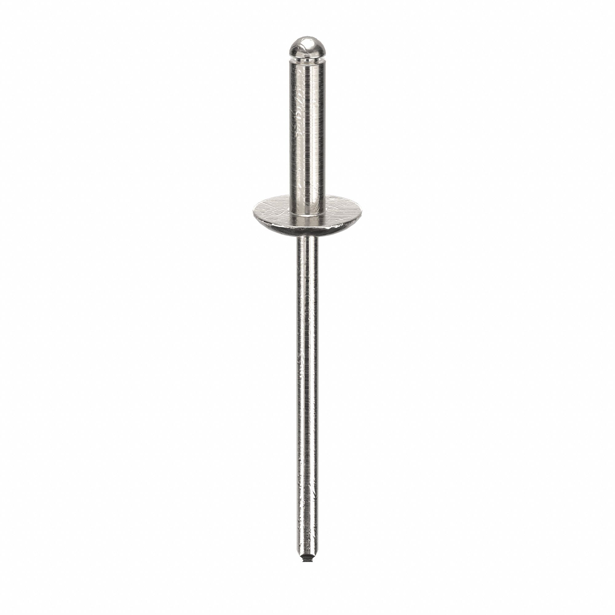 Blind Rivet, 1 21/25" L, 1/8" dia, PK500: Inch, 1 27/32 in Overall Lg, 17/32 in Body Lg, Plain, 500 PK