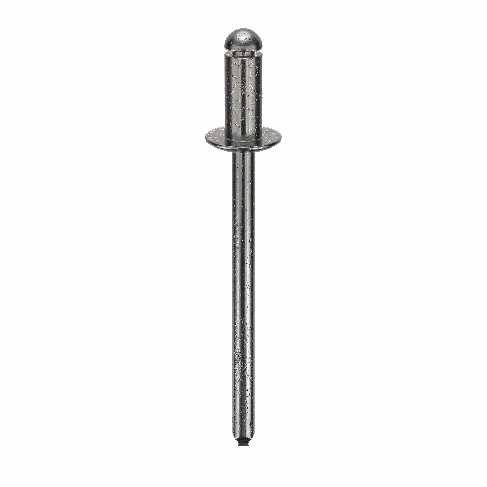Blind Rivet, 1 3/8 in L, 1/8 in dia, PK500: Inch, 1 3/8 in Overall Lg, 9/32 in Body Lg, Dome, 500 PK