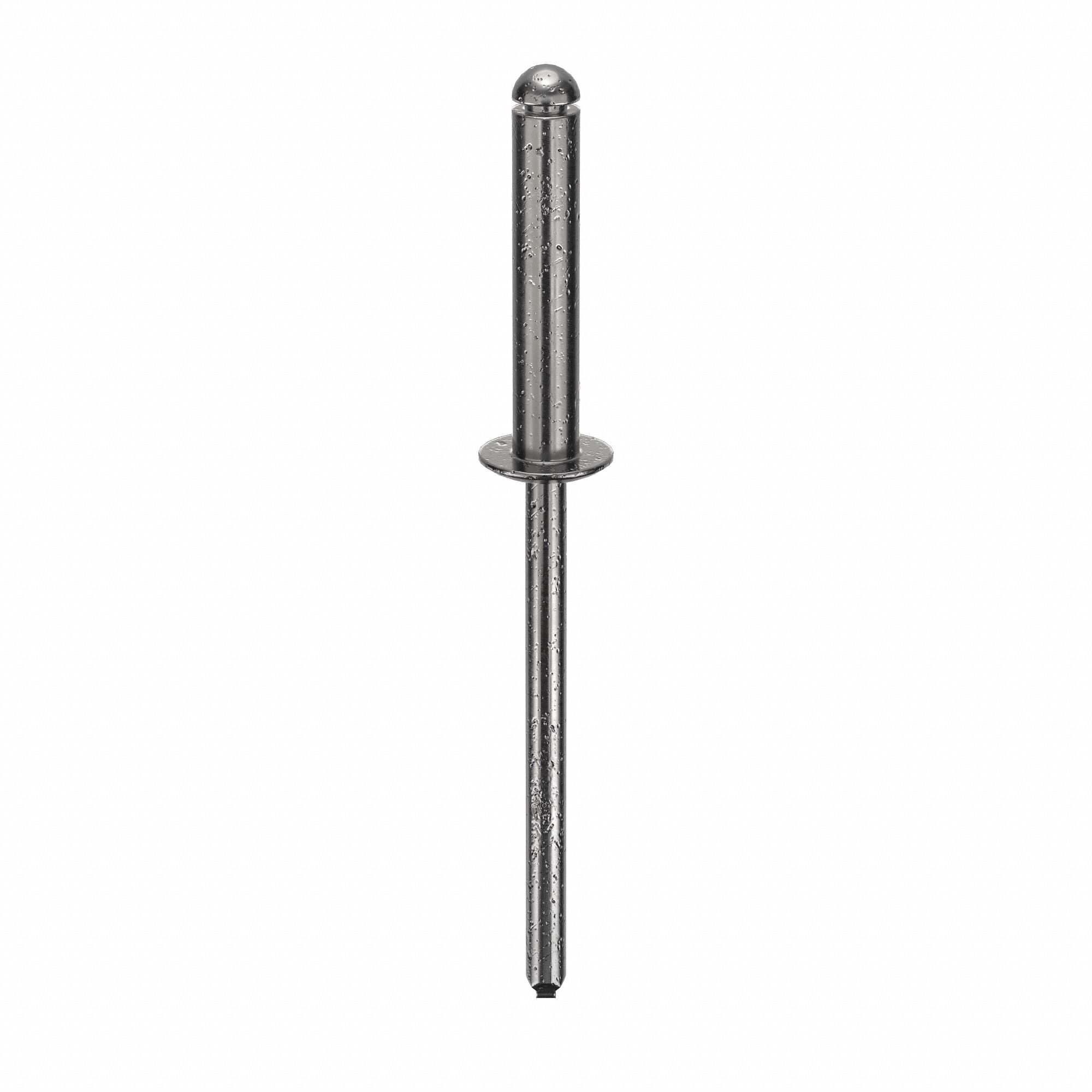 Blind Rivet, 1 3/4 in L, 1/8 in dia, PK500: Inch, 1 3/4 in Overall Lg, 21/32 in Body Lg, Dome, 500 PK