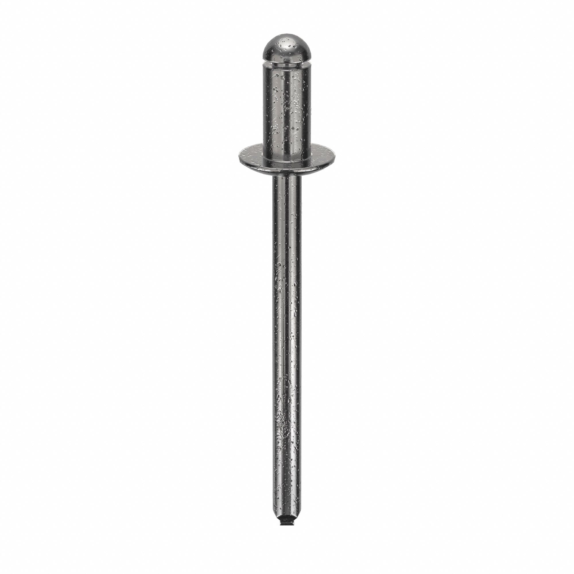 Blind Rivet, 1 3/5" L, 0.156" dia, PK500: Inch, 1 19/32 in Overall Lg, 19/64 in Body Lg, Dome, 500 PK