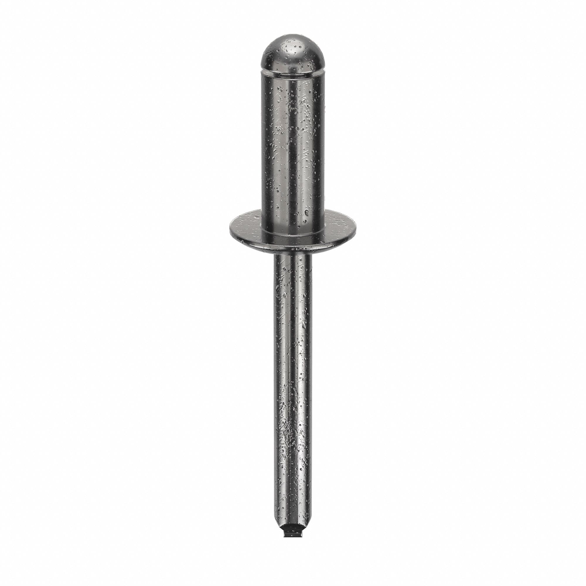 Blind Rivet, 1 85/89" L, 1/4" dia, PK100: Inch, 1 61/64 in Overall Lg, 5/8 in Body Lg, Open End, 100 PK