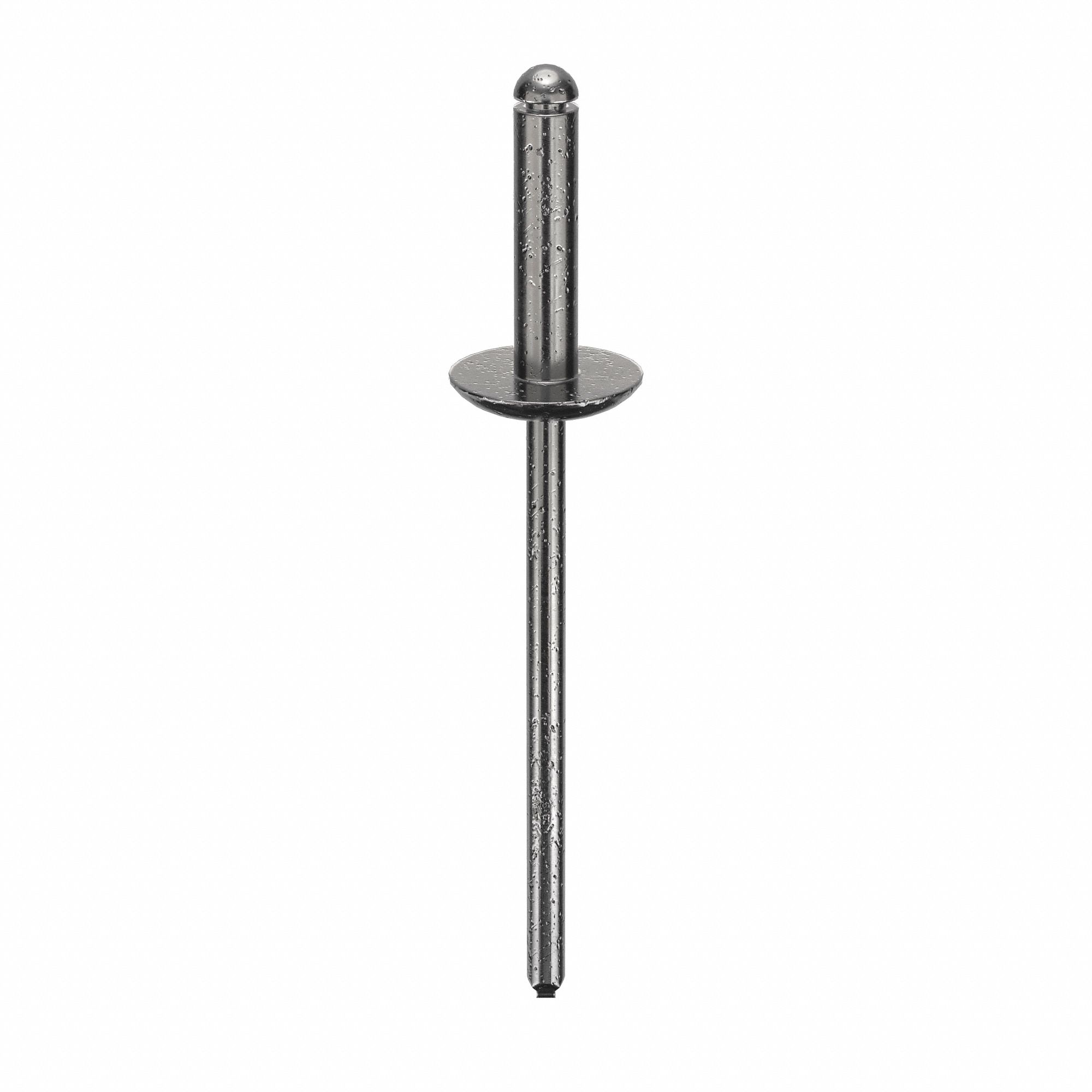 Blind Rivet, 1 21/25" L, 1/8" dia, PK500: Inch, 1 27/32 in Overall Lg, 17/32 in Body Lg, Steel, 500 PK