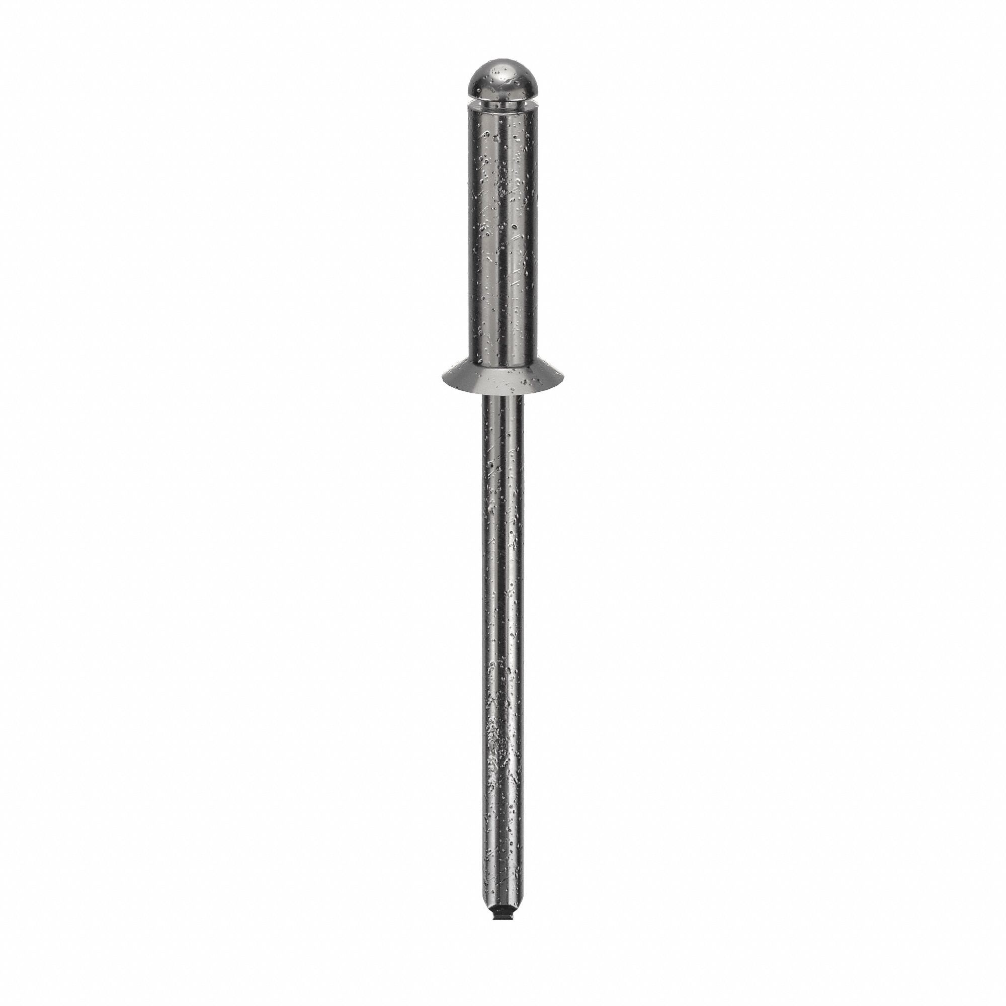Blind Rivet, 1 24/43" L, 1/8" dia, PK500: Inch, 1 9/16 in Overall Lg, 15/32 in Body Lg, Steel, 500 PK