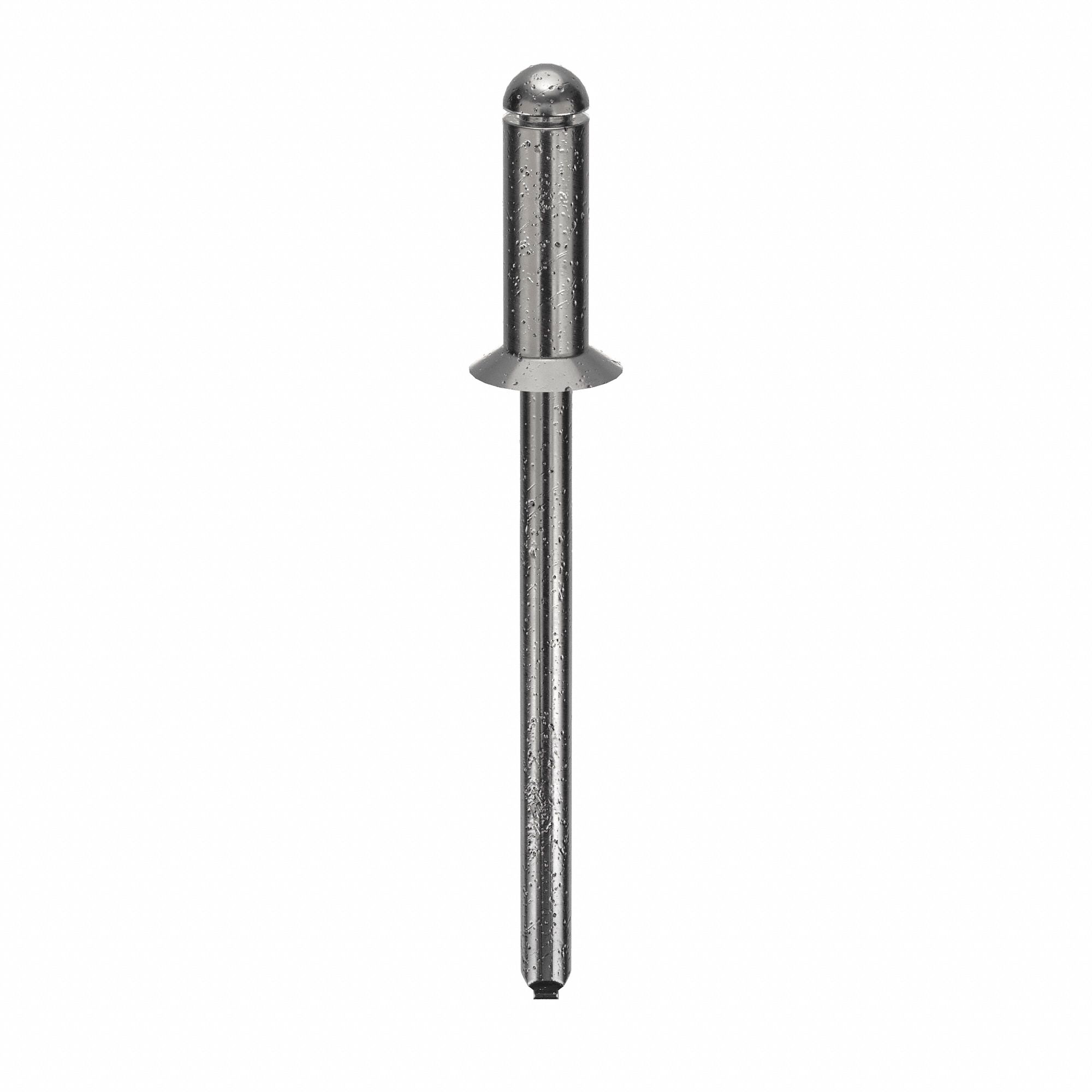 Blind Rivet, 1 28/39" L, 0.156" dia, PK500: Inch, 1 23/32 in Overall Lg, 27/64 in Body Lg, 500 PK