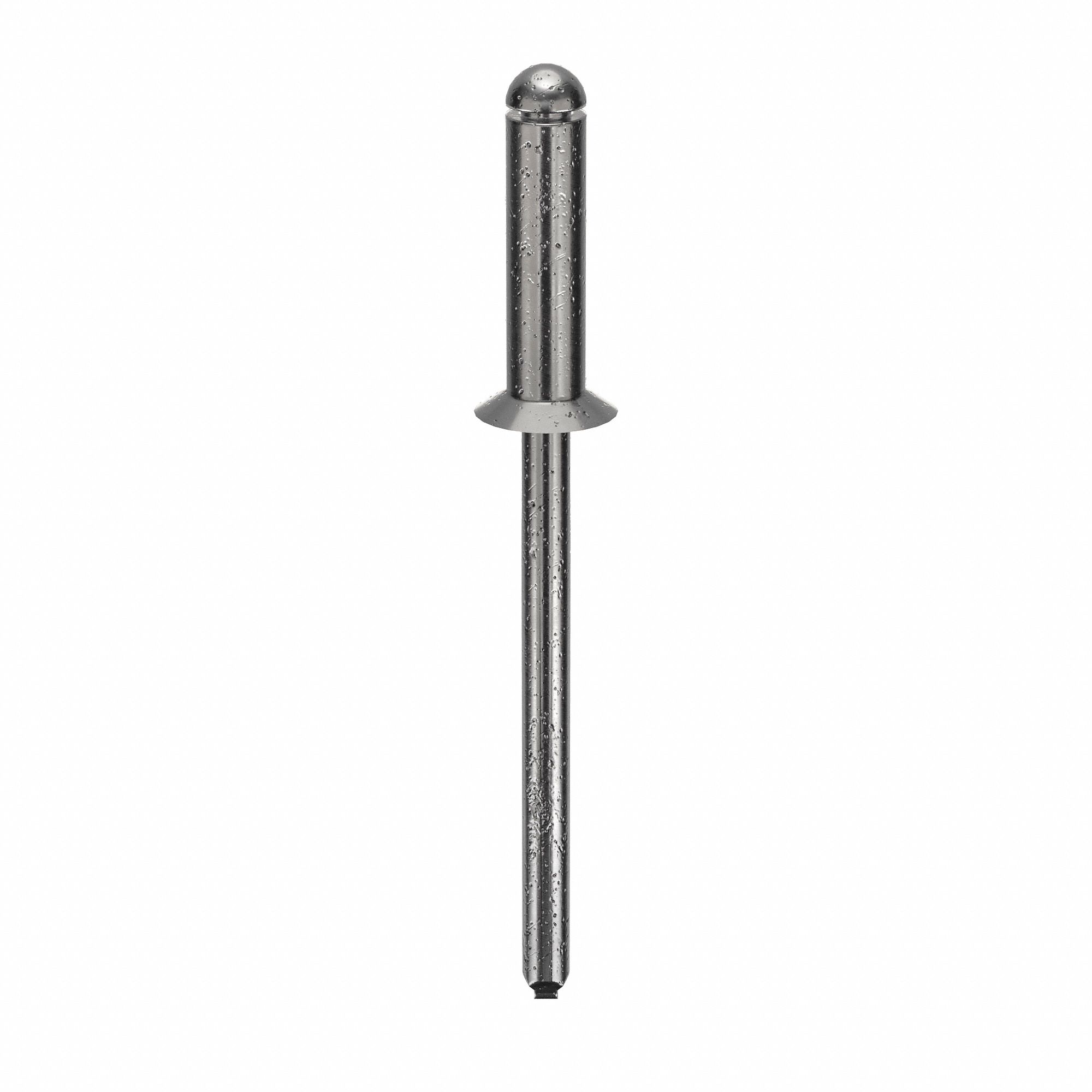 Blind Rivet, 1 43/51" L, 0.156" dia, PK500: Inch, 1 27/32 in Overall Lg, 35/64 in Body Lg, 500 PK