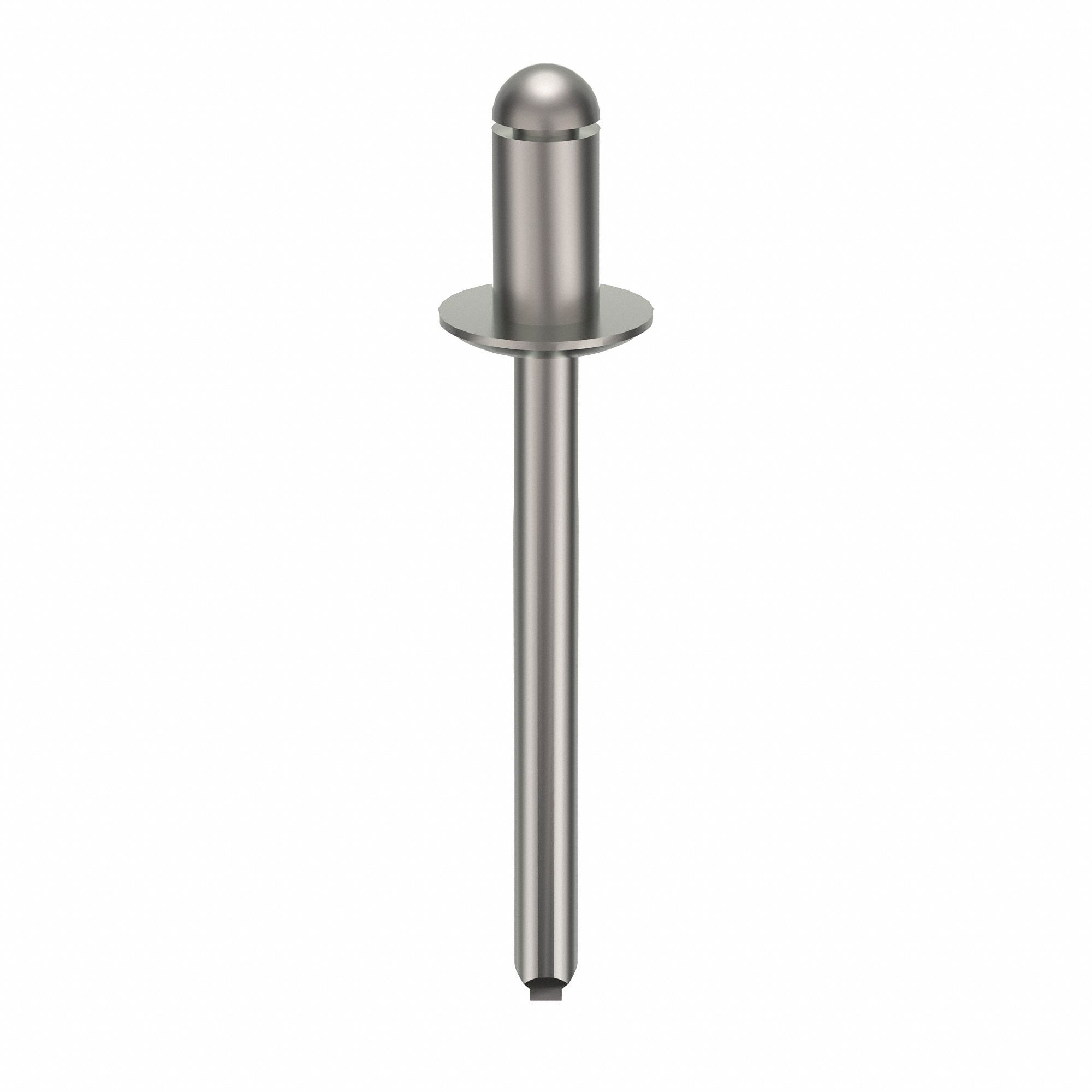 Blind Rivet, 1 40/63" L, 0.188" dia, PK250: Inch, 1 41/64 in Overall Lg, 21/64 in Body Lg, Dome, 250 PK