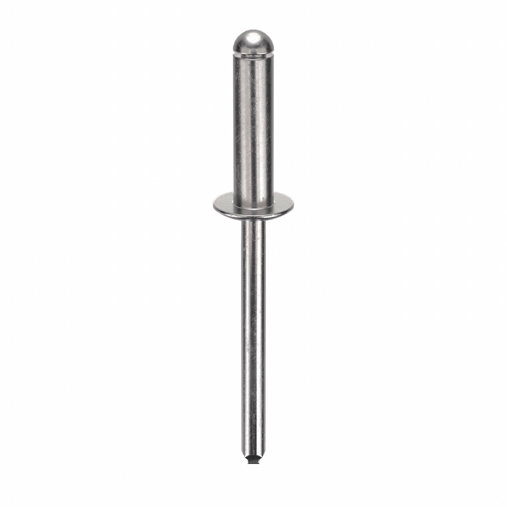 Blind Rivet, 1.684" L, 0.188" dia, PK250: Inch, 1 11/16 in Overall Lg, 3/8 in Body Lg, Dome, 250 PK