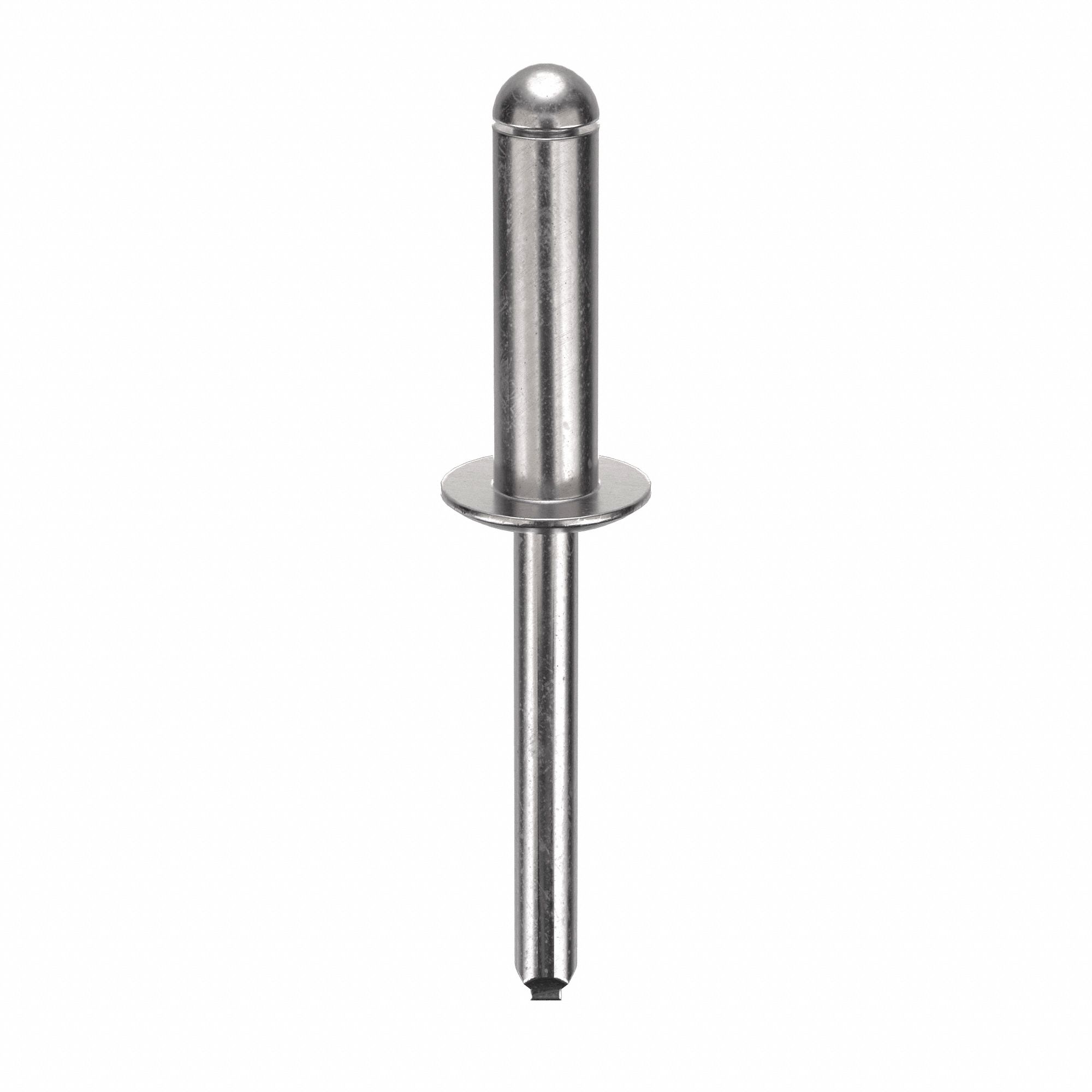 Blind Rivet, 2 8/39 in L, 1/4 in dia, PK100: Inch, 2 13/64 in Overall Lg, 7/8 in Body Lg, Dome, 100 PK