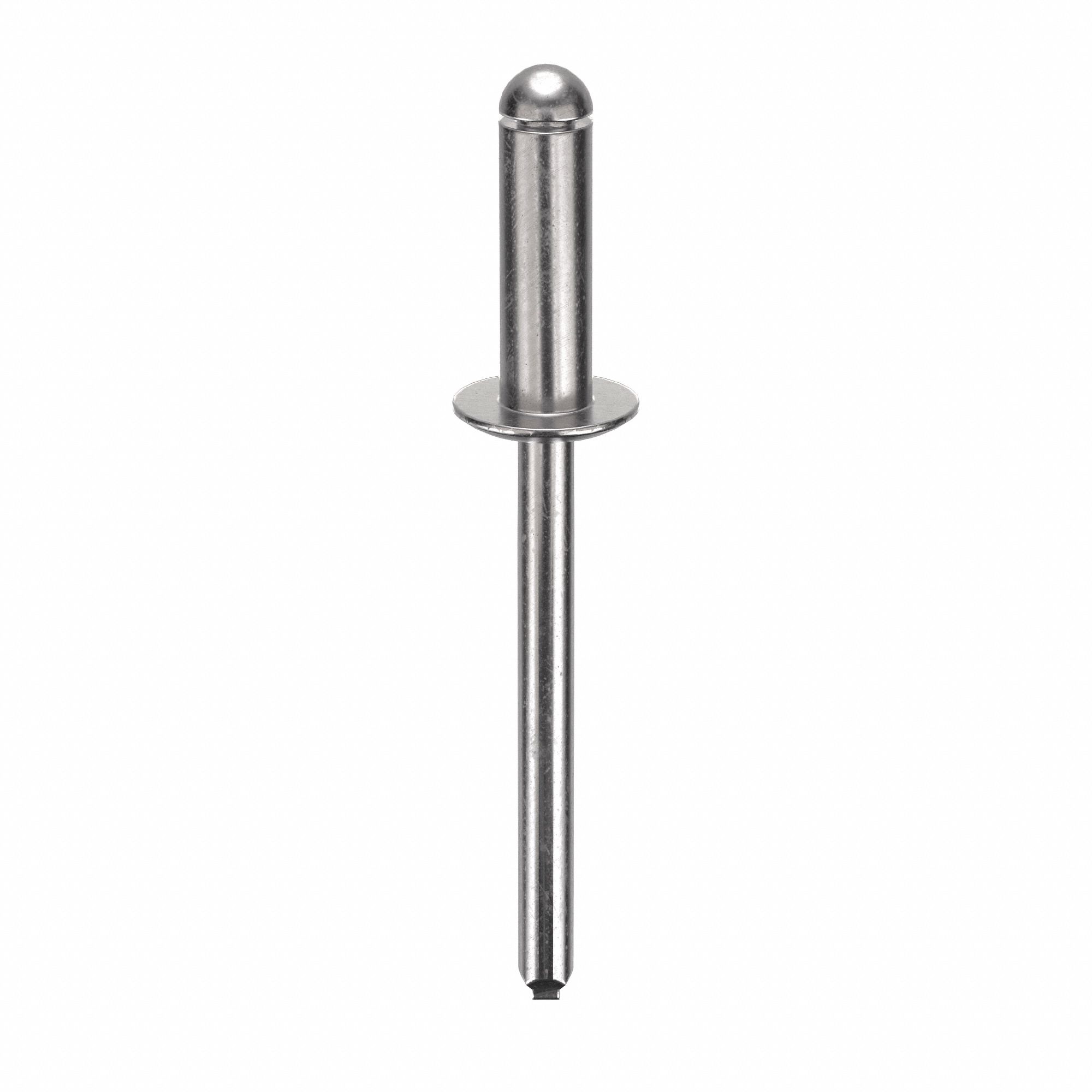 Blind Rivet, 1 77/87" L, 0.188" dia, PK250: Inch, 1 57/64 in Overall Lg, 37/64 in Body Lg, Dome, 250 PK