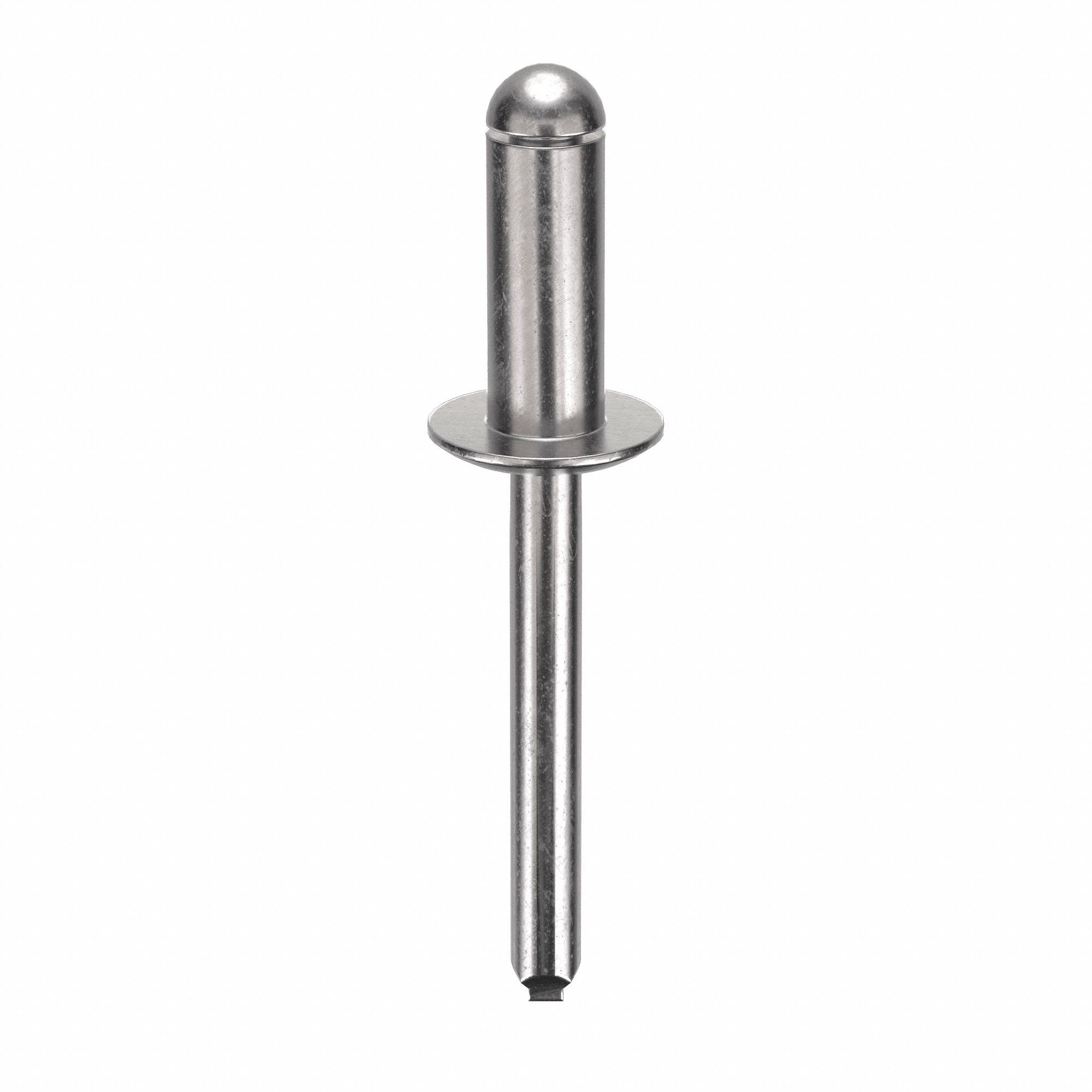Blind Rivet, 1 85/89" L, 1/4" dia, PK100: Inch, 1 61/64 in Overall Lg, 5/8 in Body Lg, Open End, 100 PK