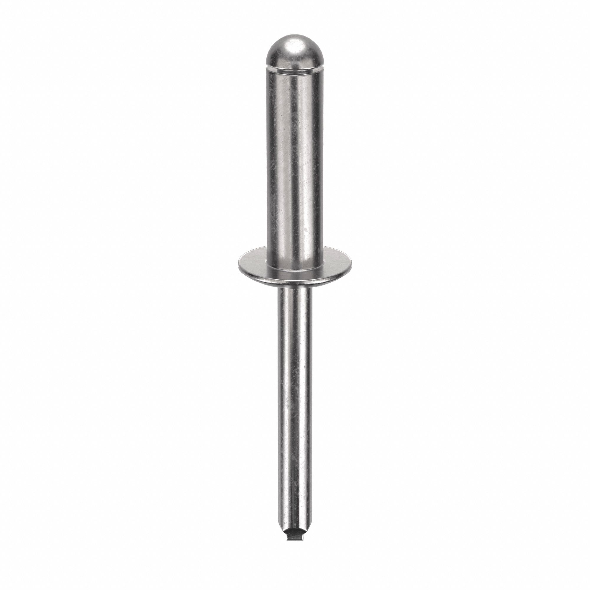 Blind Rivet, 2 8/39 in L, 1/4 in dia, PK100: Inch, 2 13/64 in Overall Lg, 7/8 in Body Lg, Dome, 100 PK