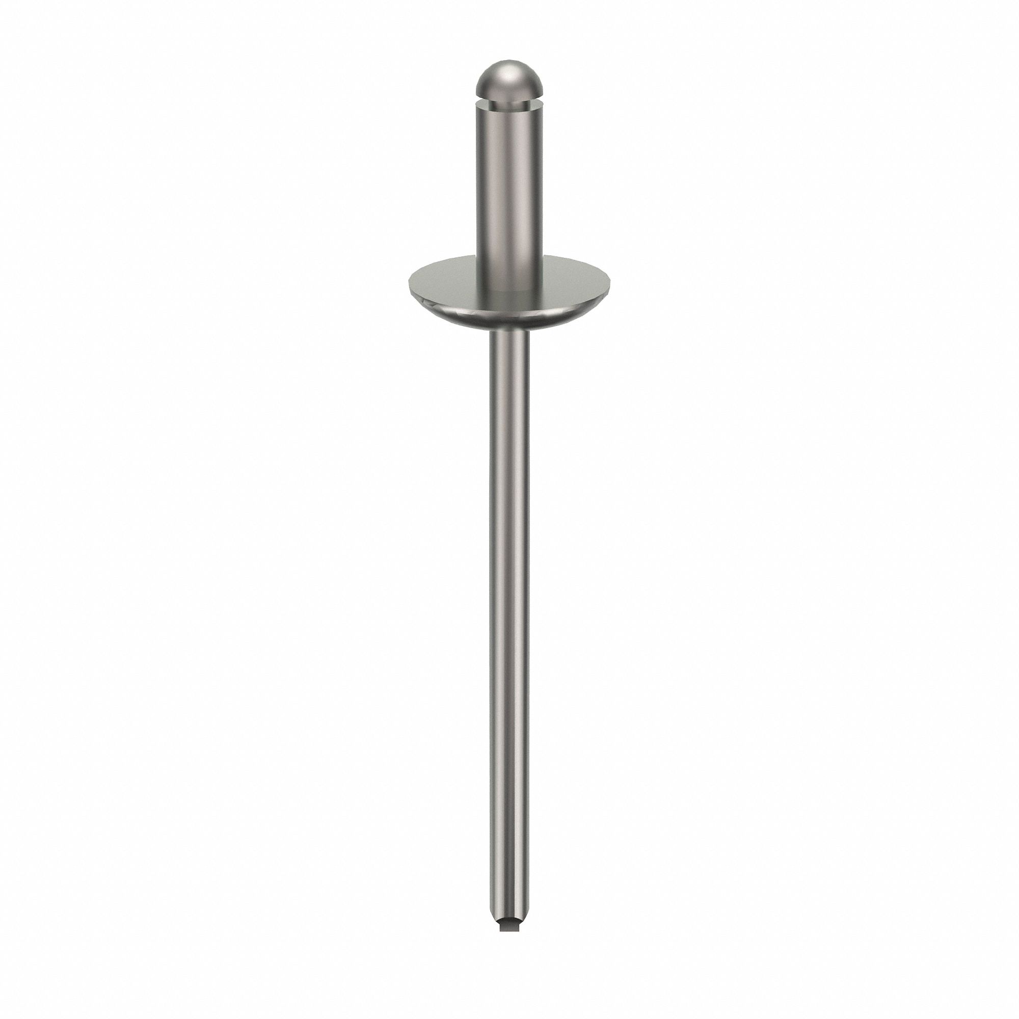 Blind Rivet, 1 15/23" L, 1/8" dia, PK500: Inch, 1 21/32 in Overall Lg, 11/32 in Body Lg, Plain, 500 PK
