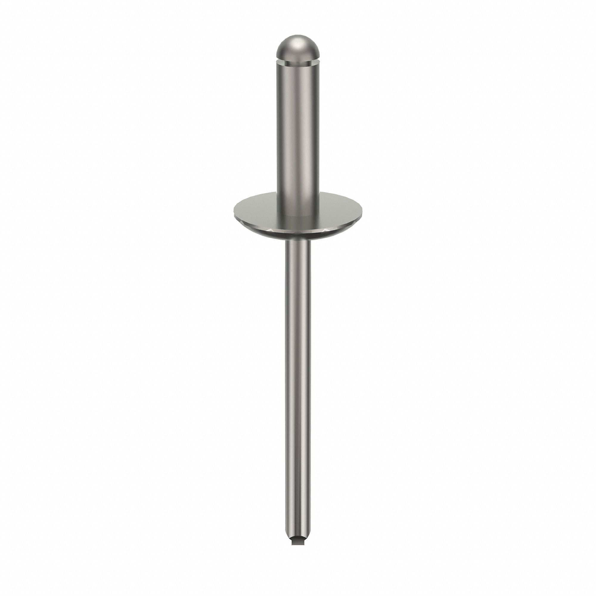 Blind Rivet, 1 7/8" L, 0.156" dia, PK500: Inch, 1 7/8 in Overall Lg, 35/64 in Body Lg, Open End, 500 PK