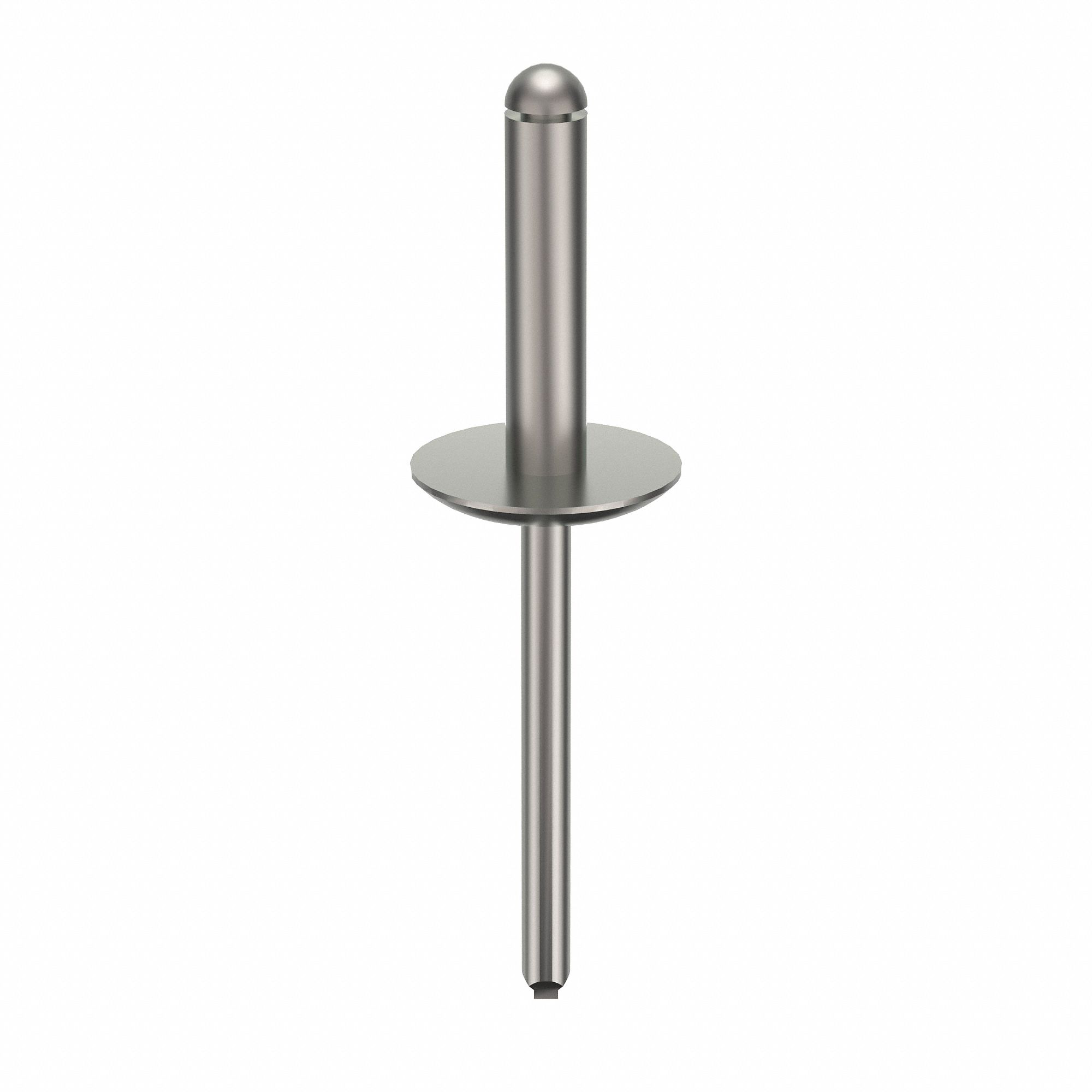 Blind Rivet, 2 1/6" L, 0.188" dia, PK250: Inch, 2 11/64 in Overall Lg, 53/64 in Body Lg, Plain, 250 PK