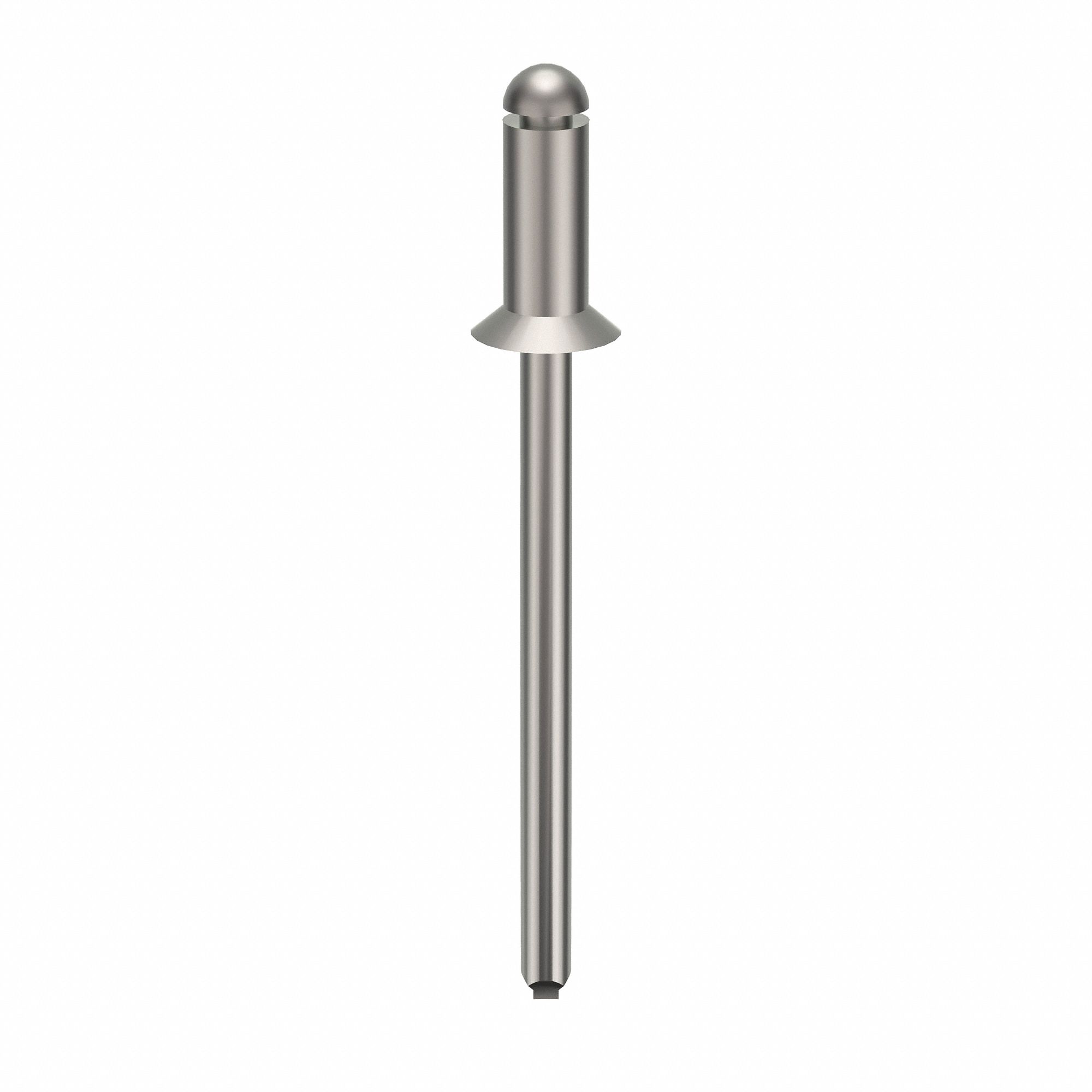 Blind Rivet, 1 3/8 in L, 1/8 in dia, PK500: Inch, 1 3/8 in Overall Lg, 9/32 in Body Lg, Plain, 500 PK