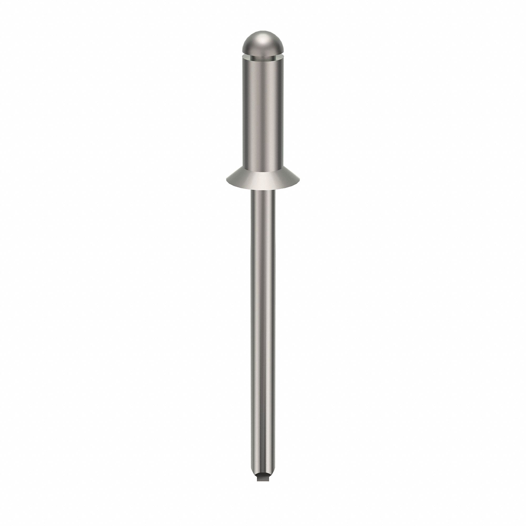 Blind Rivet, 1 53/73" L, 0.156" dia, PK500: Inch, 1 23/32 in Overall Lg, 27/64 in Body Lg, 500 PK