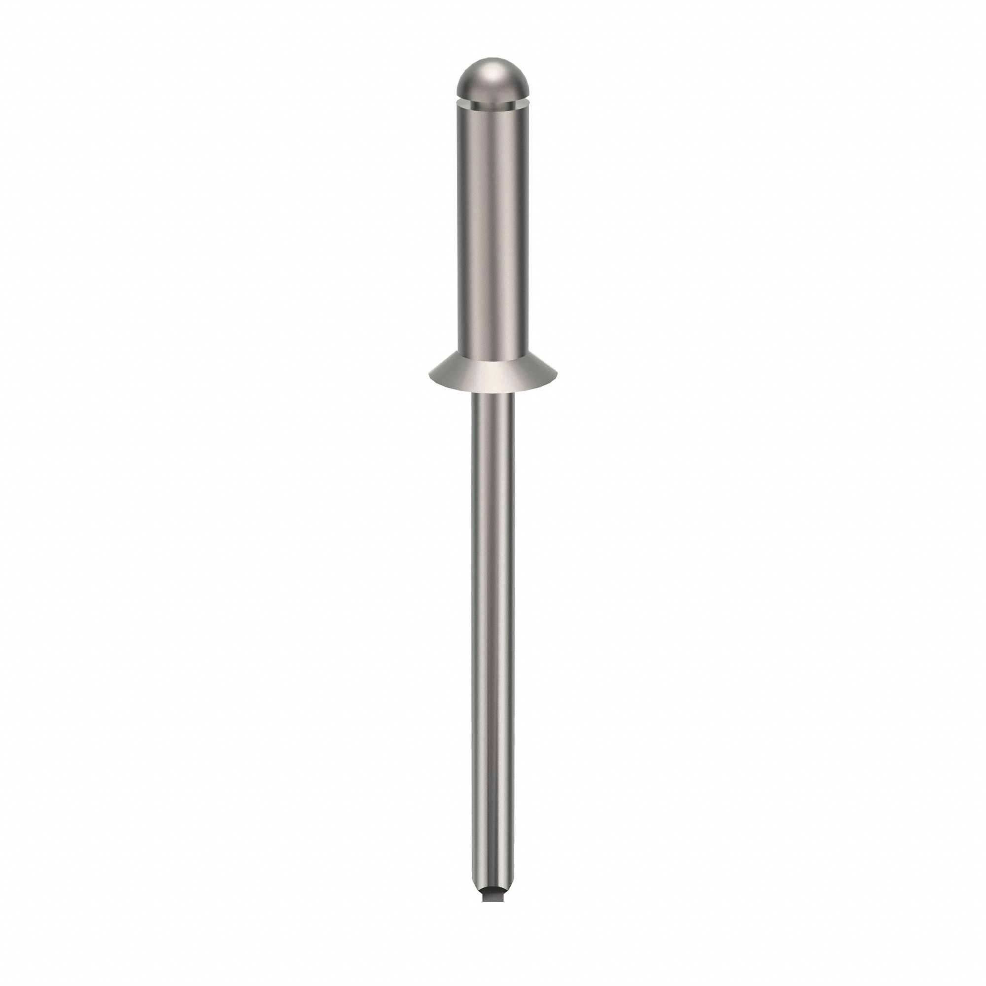 Blind Rivet, 1 40/47" L, 0.156" dia, PK500: Inch, 1 27/32 in Overall Lg, 35/64 in Body Lg, 500 PK