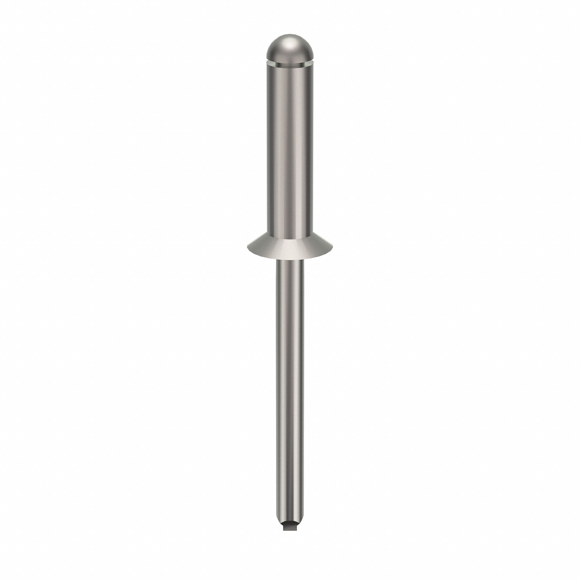 Blind Rivet, 2 in L, 0.188 in dia, PK250: Inch, 2 in Overall Lg, 45/64 in Body Lg, Open End, 250 PK