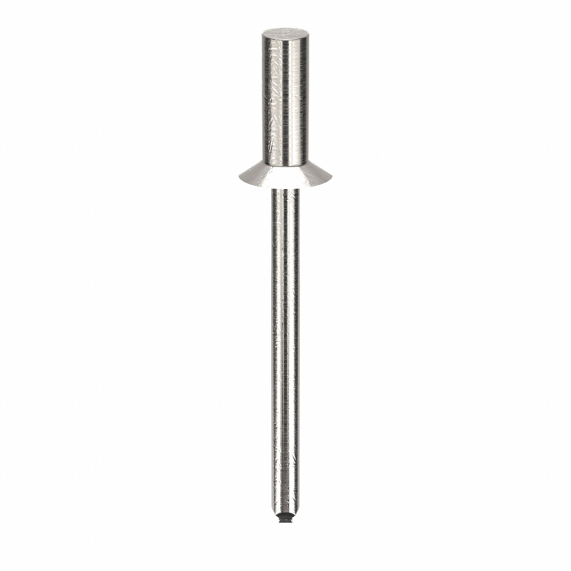 Blind Rivet, 1 53/73" L, 0.156" dia, PK500: Inch, 1 23/32 in Overall Lg, 27/64 in Body Lg, 500 PK