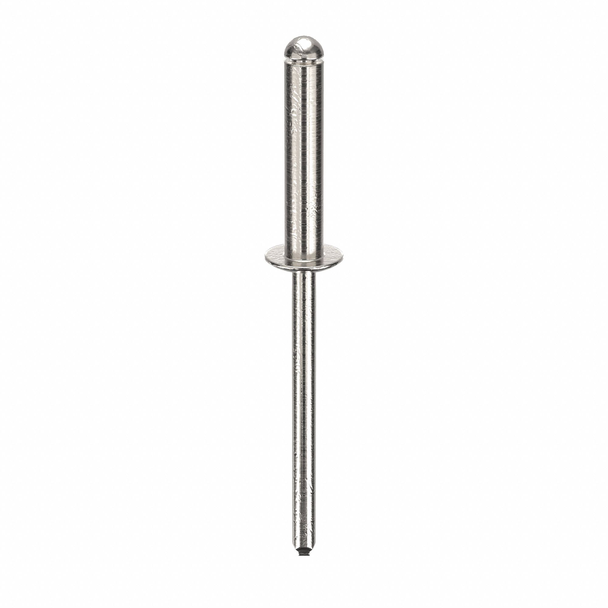 Blind Rivet, 2 in L, 0.156 in dia, PK500: Inch, 2 in Overall Lg, 25/32 in Body Lg, Dome, Plain, 500 PK