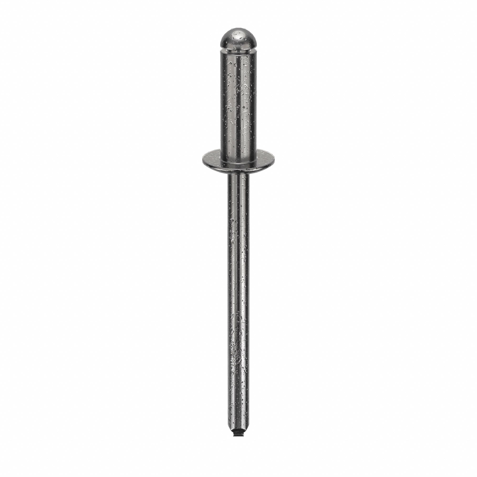 Blind Rivet, 1.772" L, 0.156" dia, PK500: Inch, 1 49/64 in Overall Lg, 15/32 in Body Lg, Dome, 500 PK