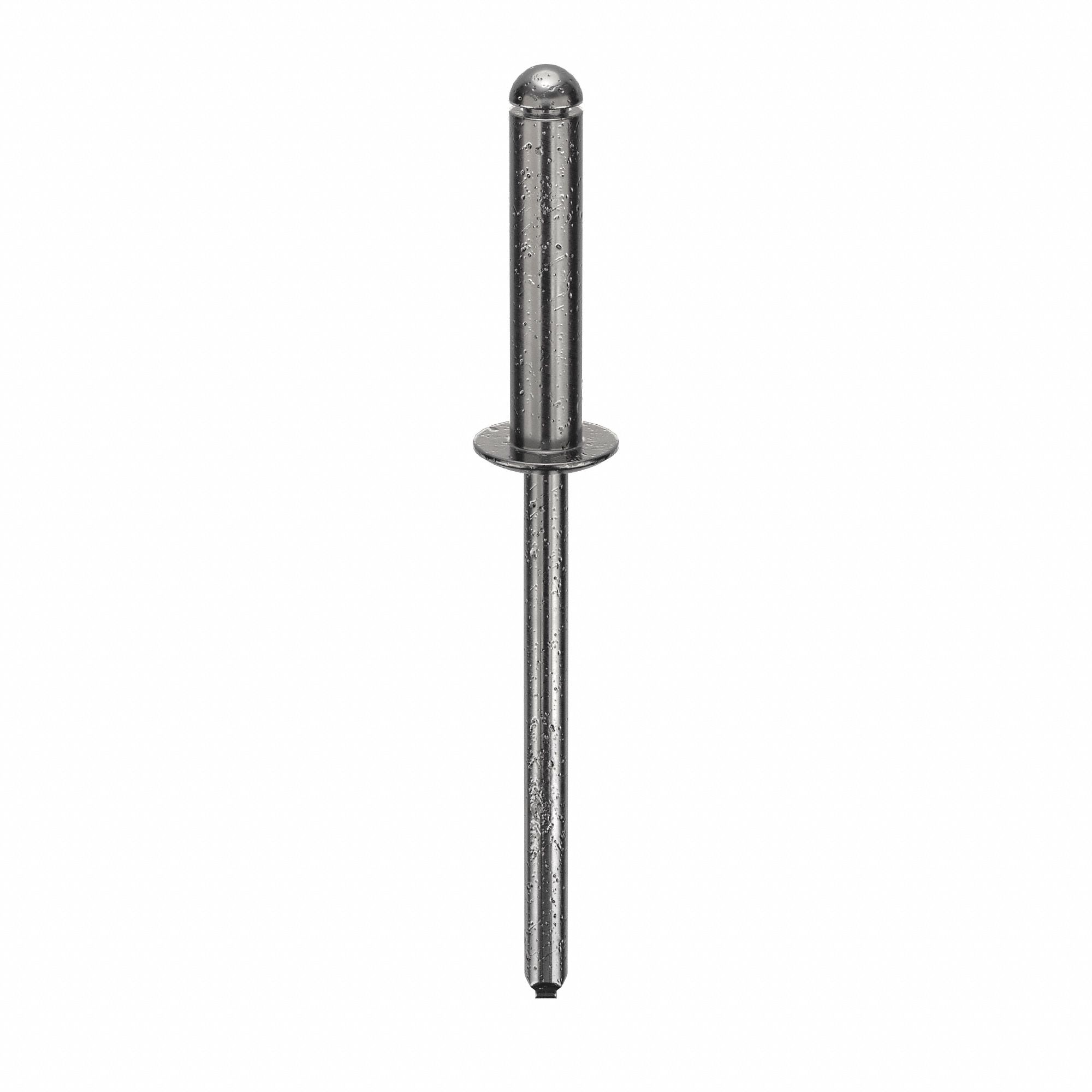 Blind Rivet, 2 in L, 0.156 in dia, PK500: Inch, 2 in Overall Lg, 23/32 in Body Lg, Dome, Steel, 500 PK