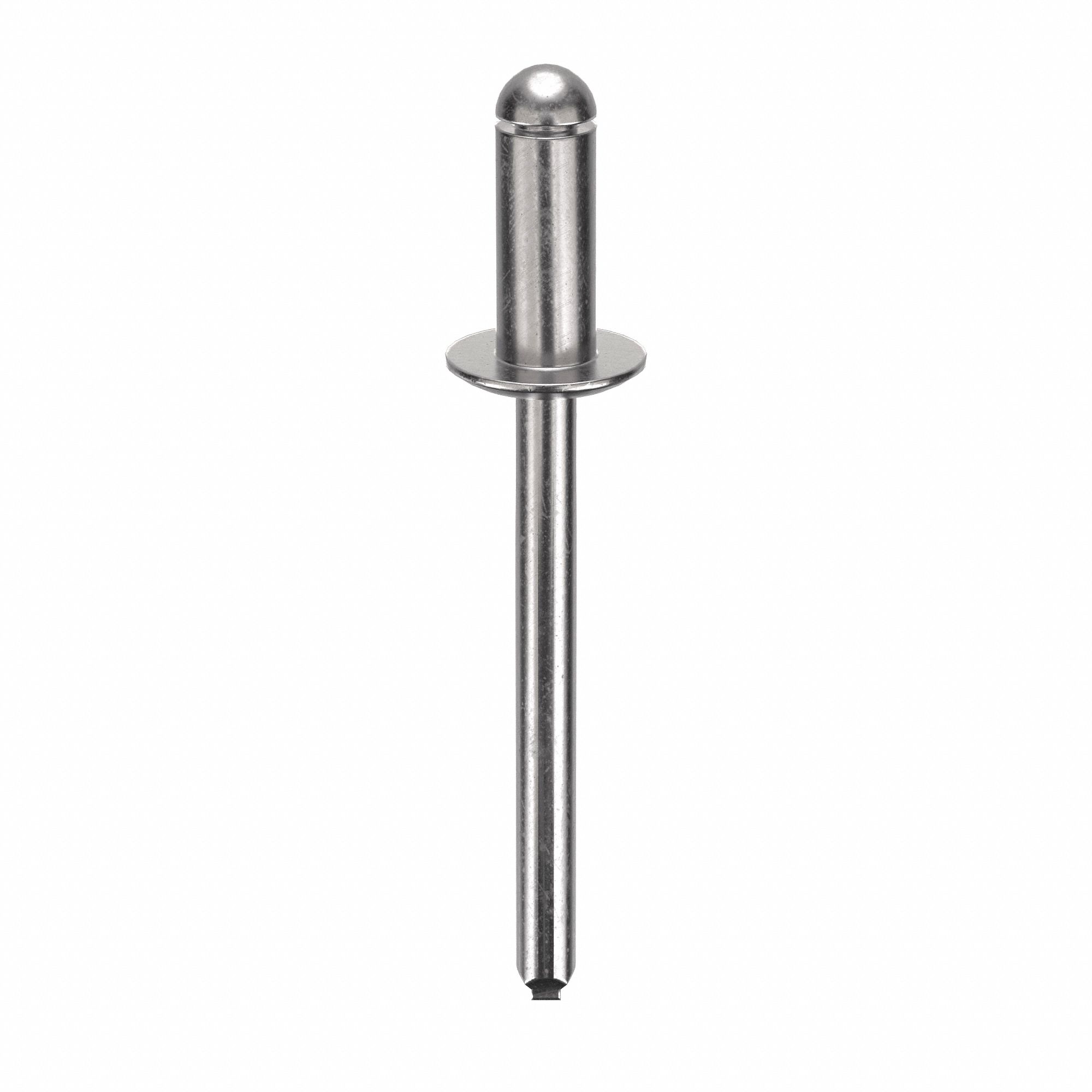 Blind Rivet, 1.747" L, 0.188" dia, PK250: Inch, 1 3/4 in Overall Lg, 7/16 in Body Lg, Dome, 250 PK