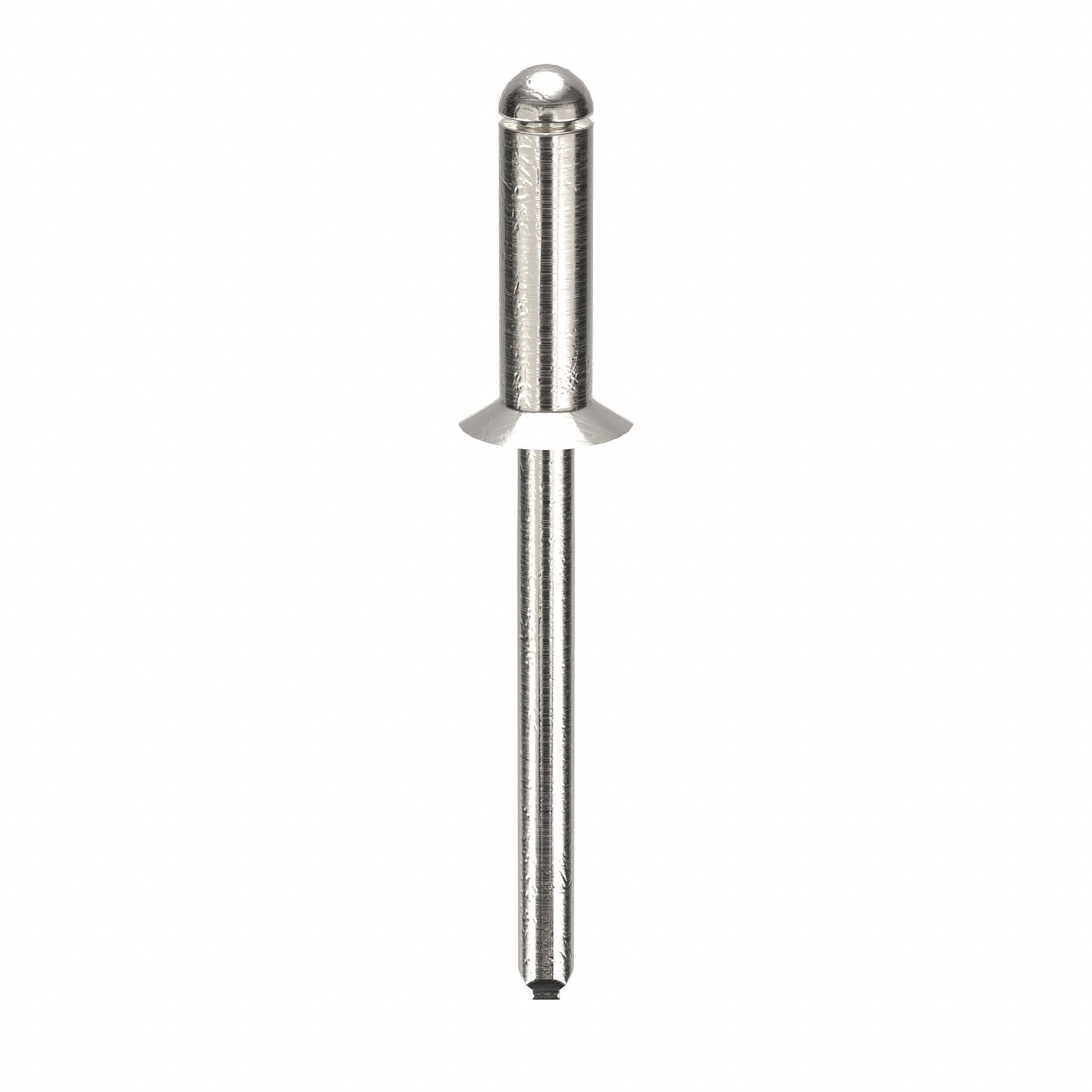 Blind Rivet, 1.863" L, 0.188" dia, PK250: Inch, 1 55/64 in Overall Lg, 9/16 in Body Lg, Plain, 250 PK