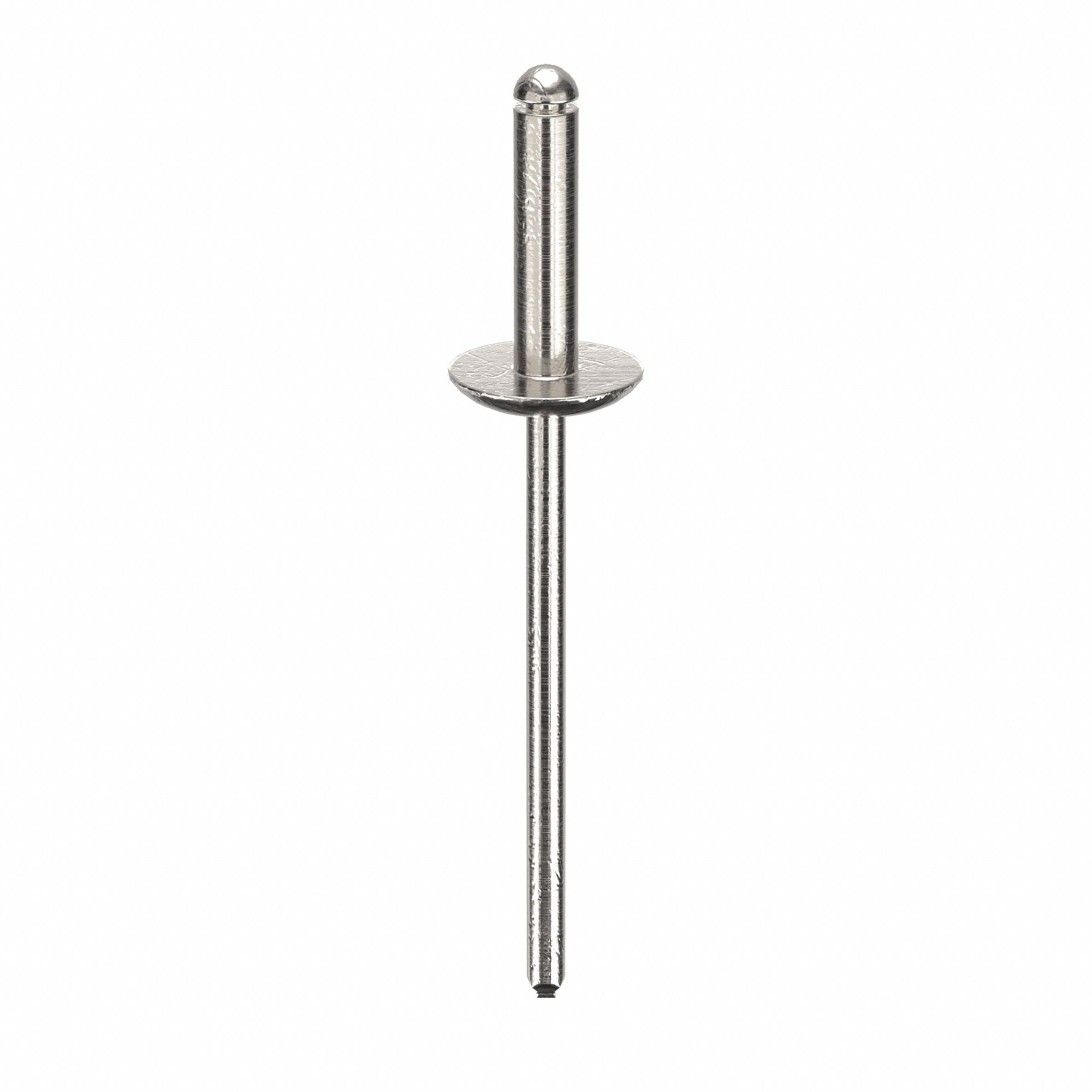 BLIND RIVET, 1.827 IN L, 0.125 IN DIA, INCH, 1 53/64 IN OVERALL L, 33/64 IN BODY L, PLAIN, 500 PK