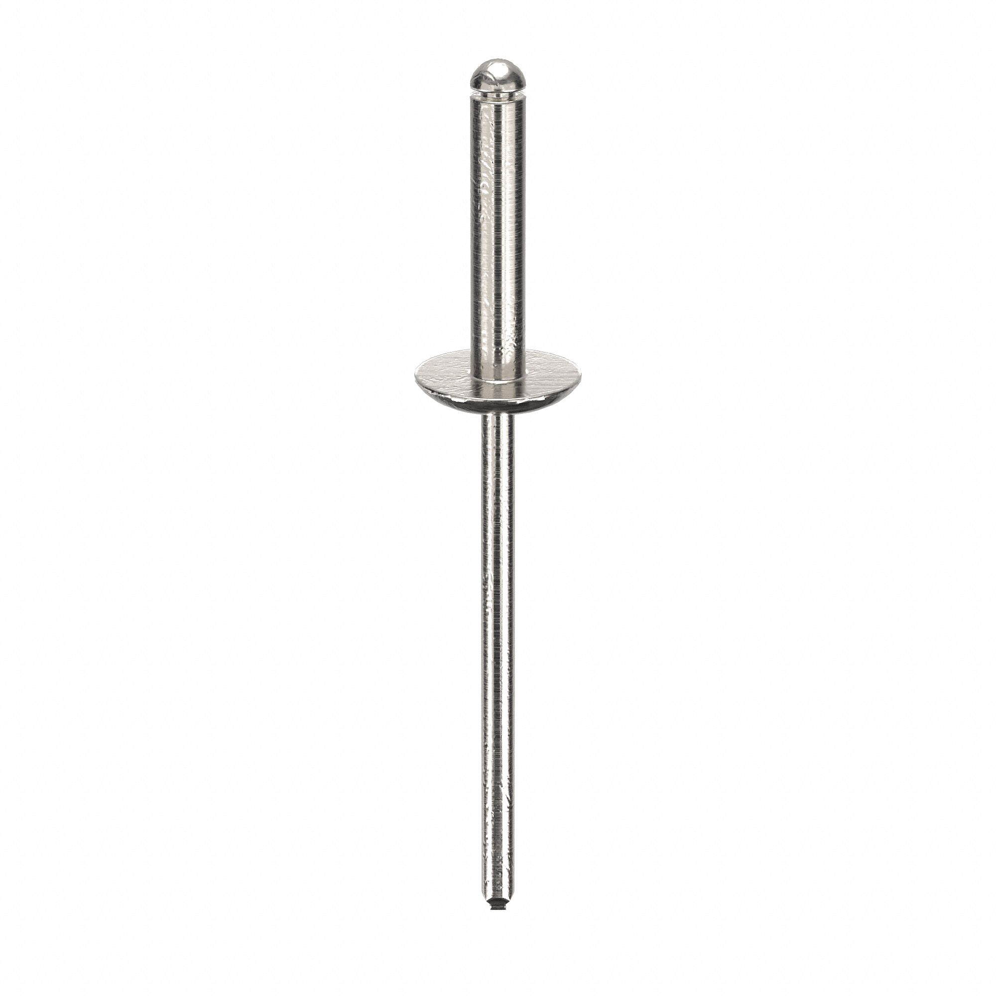 Blind Rivet, 2 in L, 0.125 in dia, PK500: Inch, 2 in Overall Lg, 41/64 in Body Lg, Flanged, 500 PK