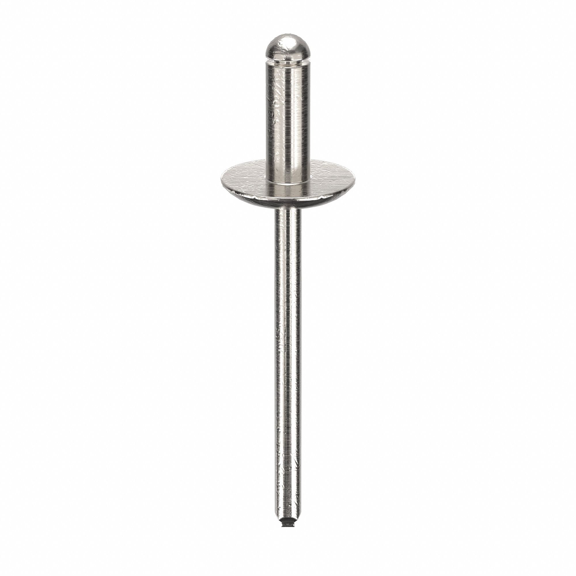 Blind Rivet, 1.738" L, 0.156" dia, PK500: Inch, 1 47/64 in Overall Lg, 13/32 in Body Lg, Plain, 500 PK