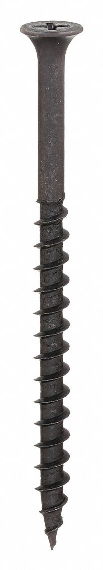 DRYWALL SCREWS, SIZE #10, 3½ IN L, PHOSPHATE, STEEL, FLAT, BUGLE, PHILLIPS, 200 PK