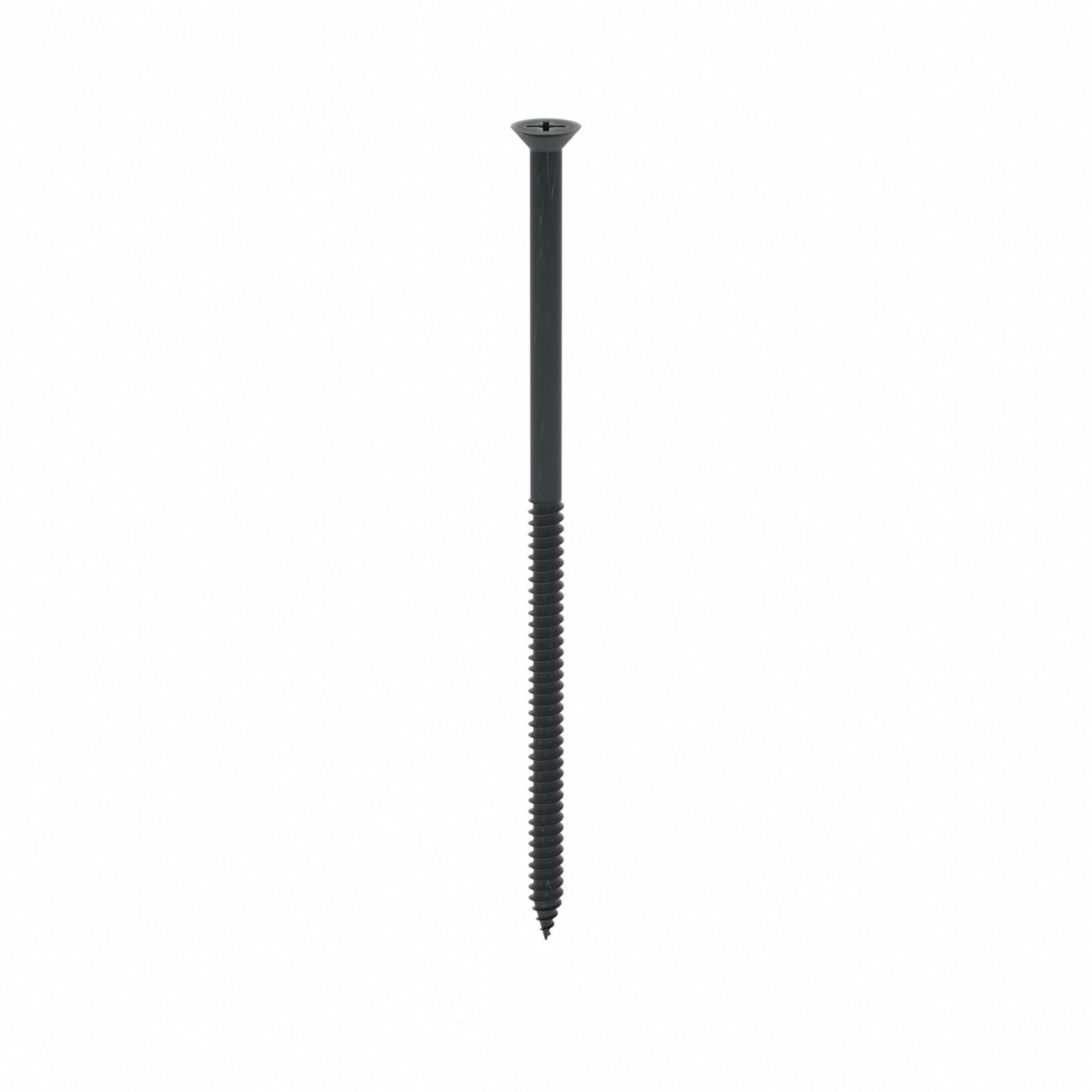 Drywall Screw: #10 Size, 4 1/2 in Lg, Phosphate, Steel, Flat, Phillips, 100 PK