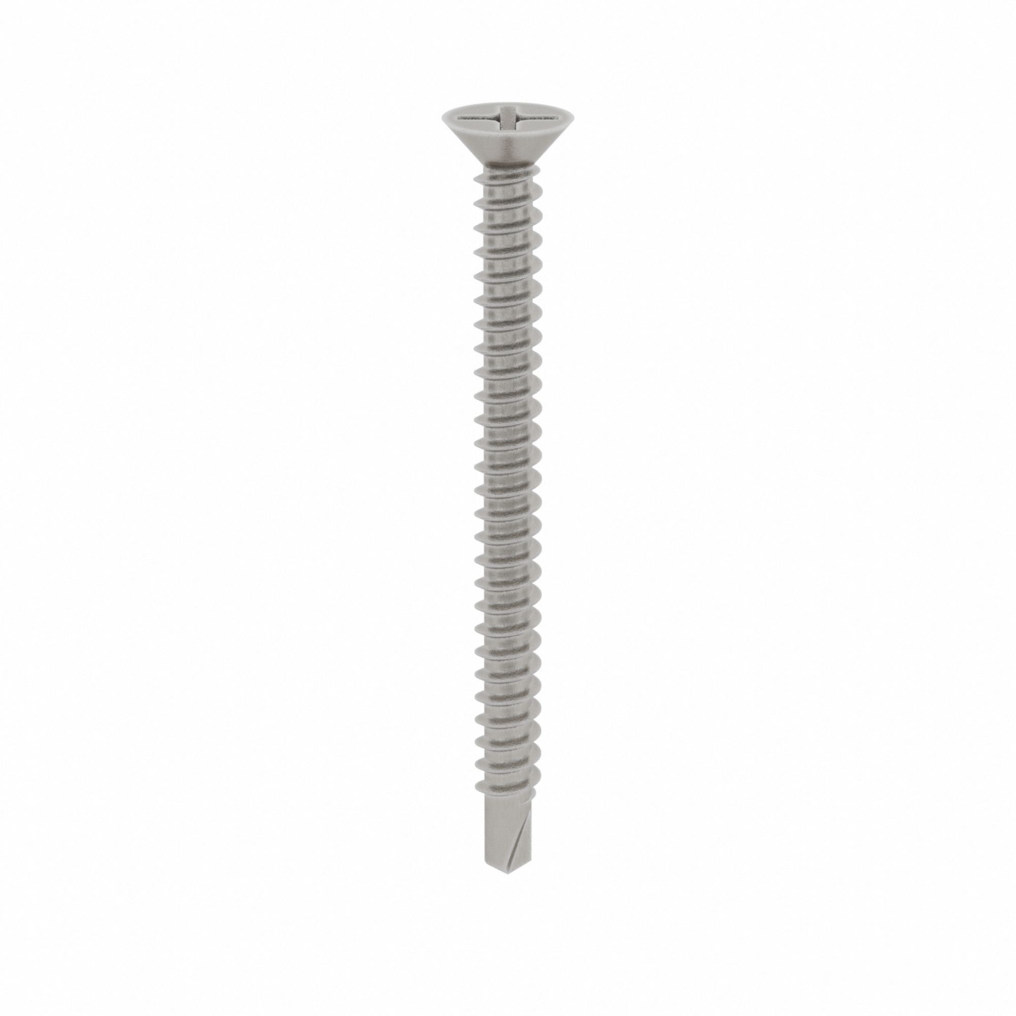 Drywall Screw: #6 Size, 1 5/8 in Lg, Phosphate, Steel, Bugle, Phillips, 500 PK