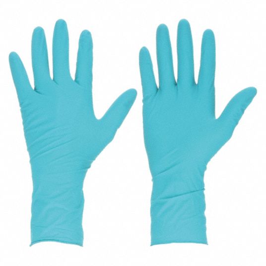 TOUCHNTUFF Disposable Gloves: ISO 5, Non-Sterile, 5 mil, Nitrile, XL ( 10  ), Grain, Green, 1,000 PK