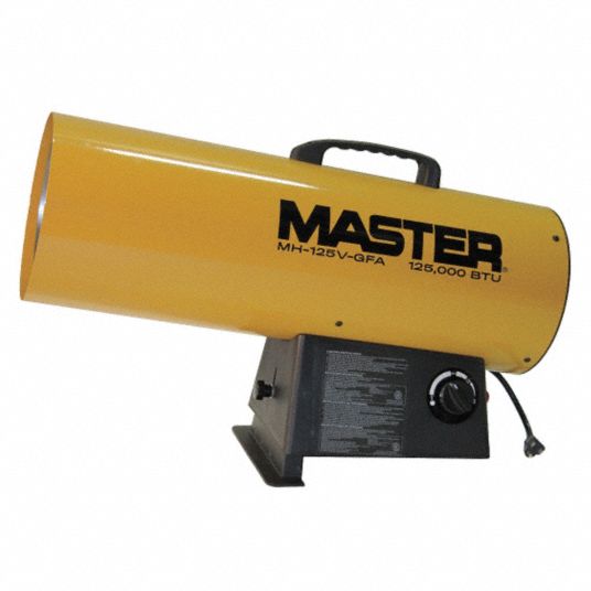 MASTER Portable Gas Torpedo Heater, Propane, 125,000 BtuH, Heating Area