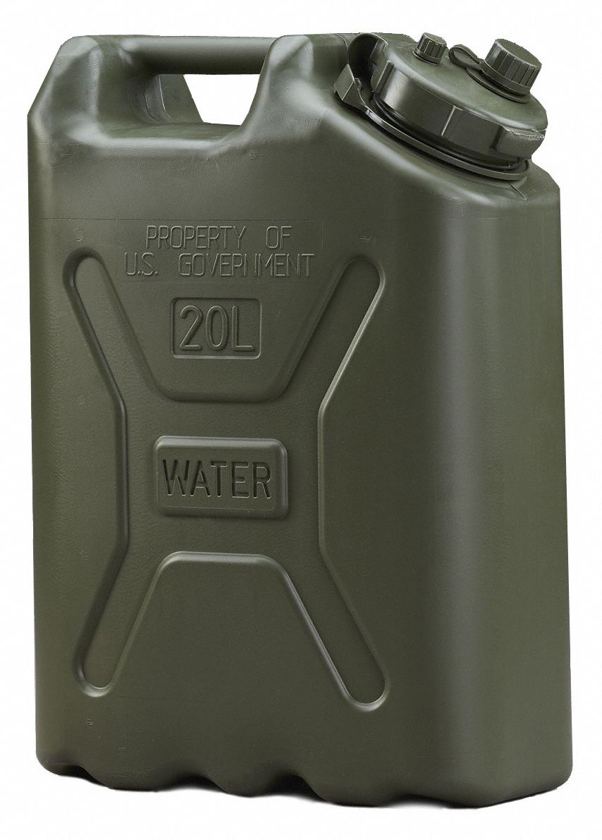 WATER CONTAINER,5 GAL CAP,GREEN,POLY