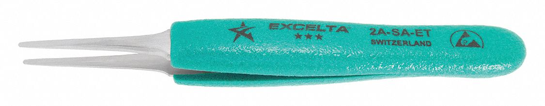 TWEEZERS, STAINLESS STEEL, POINT, STRAIGHT TIP, 1.5 MM TIP THICK