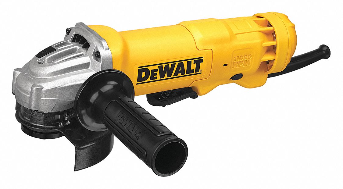 DEWALT Angle Grinder 11 A 11 000 RPM Max. Speed Paddle Adj Guard Anti Restart Lock Off Switch