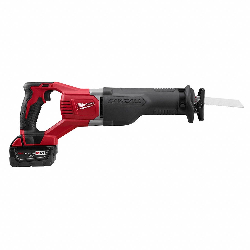 Reciprocating Saw Kit: 1 1/8 in Stroke Lg, 3,000 Max. Strokes per Minute, Straight, Full-Size Tool