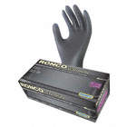 DISPOSABLE GLOVES, 9 1/2 IN L/6 MIL THICK, SIZE 11/2XL, BLACK, NITRILE, BX 90