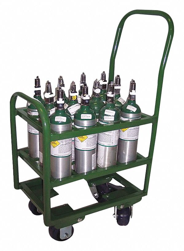 Cylinder Cart,2400lb,17-1/2"x19-1/2"x38"