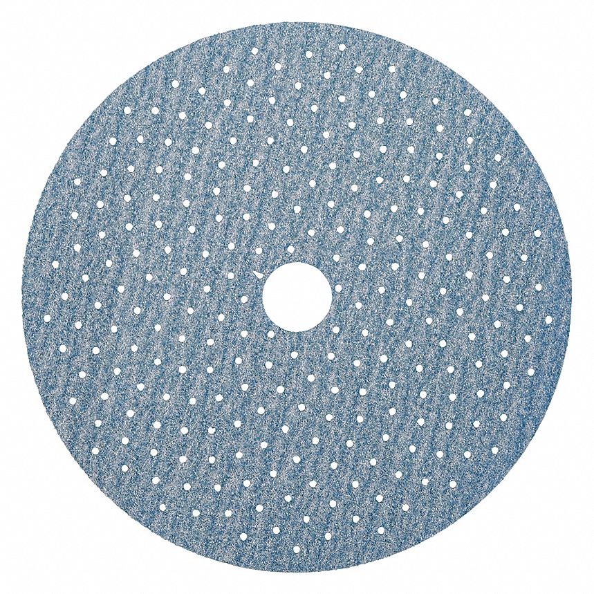 HOOK-AND-LOOP SANDING DISC, 6 IN DIAMETER, MULTI-HOLE, CERAMIC, P180 GRIT, B WEIGHT PAPER, 50 PK