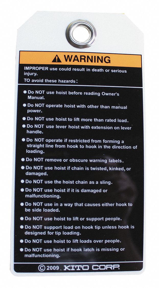 HARRINGTON, Manual Chain Hoists, 10,000 lb Compatible Load Capacity