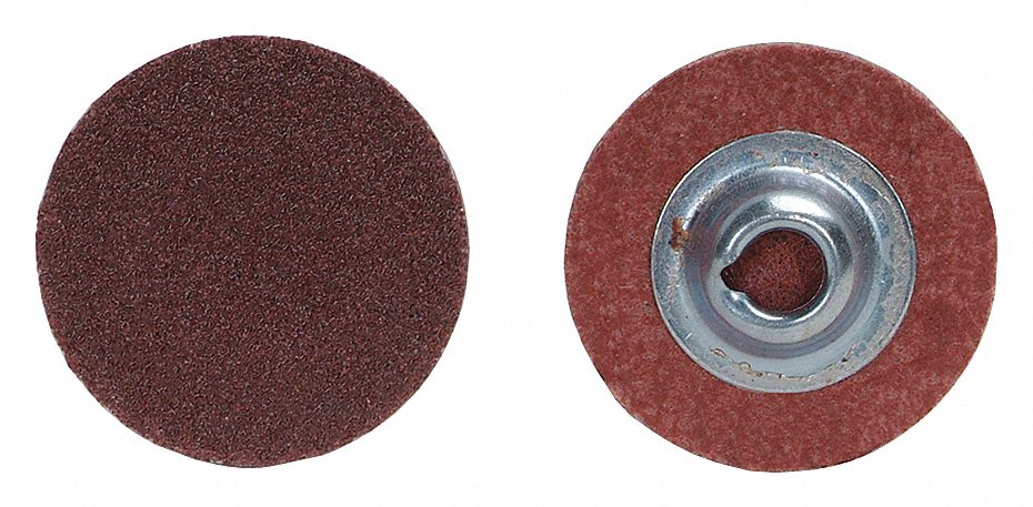 QUICK-CHANGE SANDING DISC, TS, 3 IN, ALUMINUM OXIDE, P36 GRIT, Y WEIGHT POLYESTER, R766, 50 PK