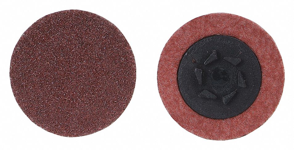 QUICK-CHANGE SANDING DISC, TP, 3 IN, ALUMINUM OXIDE, P180 GRIT, X WEIGHT POLYESTER, R766, 50 PK