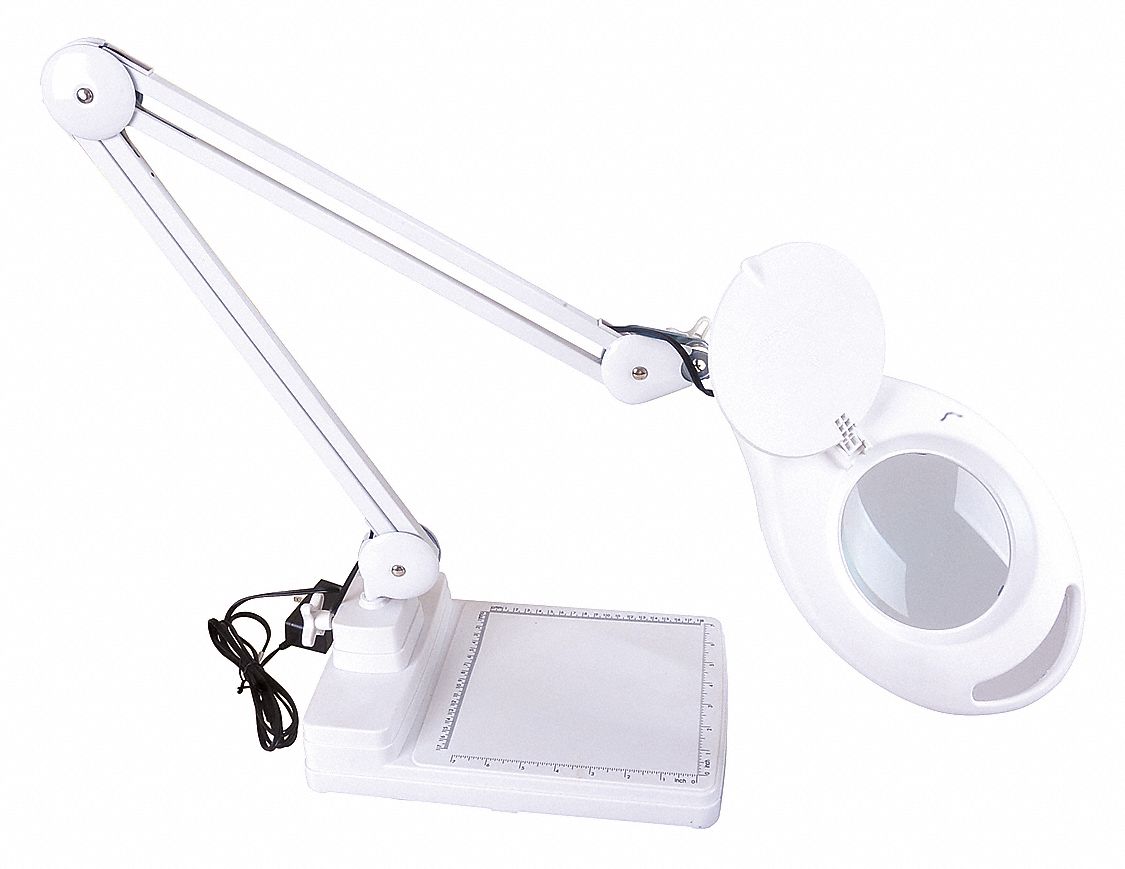 LAMPE LOUPE RONDE, DEL, 1.75X, 3 DIOPTRIES, 678LM, 16PO DE PORTÉE, BLANC