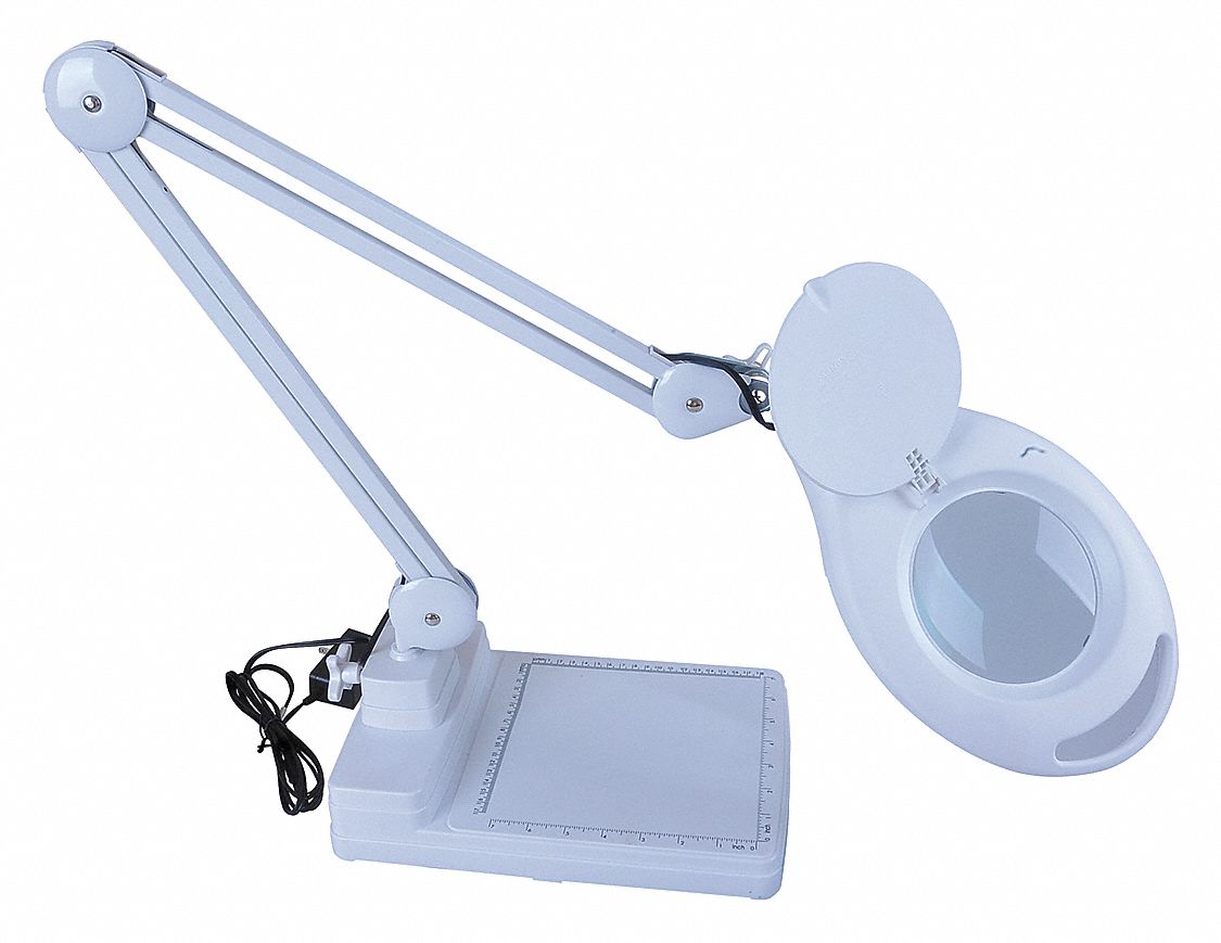 LAMPE LOUPE RONDE, DEL, 2.25X, 5 DIOPTRIES, 678LM, 16PO DE PORTÉE, BLANC